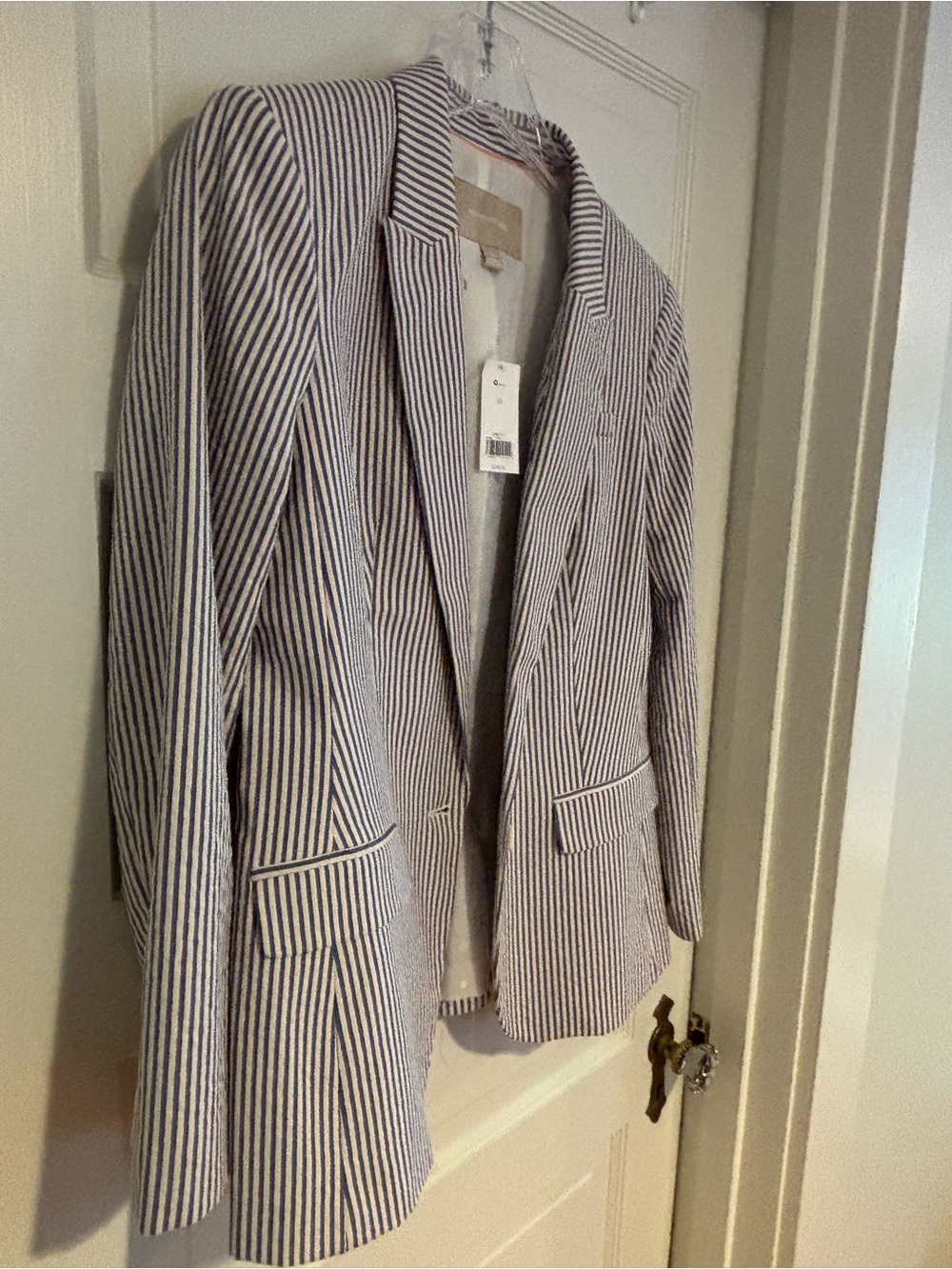 Banana Republic Navy & White Striped Women's Blazer - Picture 9 of 9